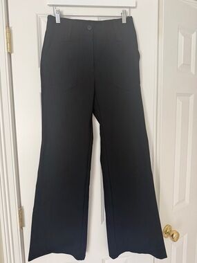 Maeve Black Boot-Cut Pants with Front Patch Pockets